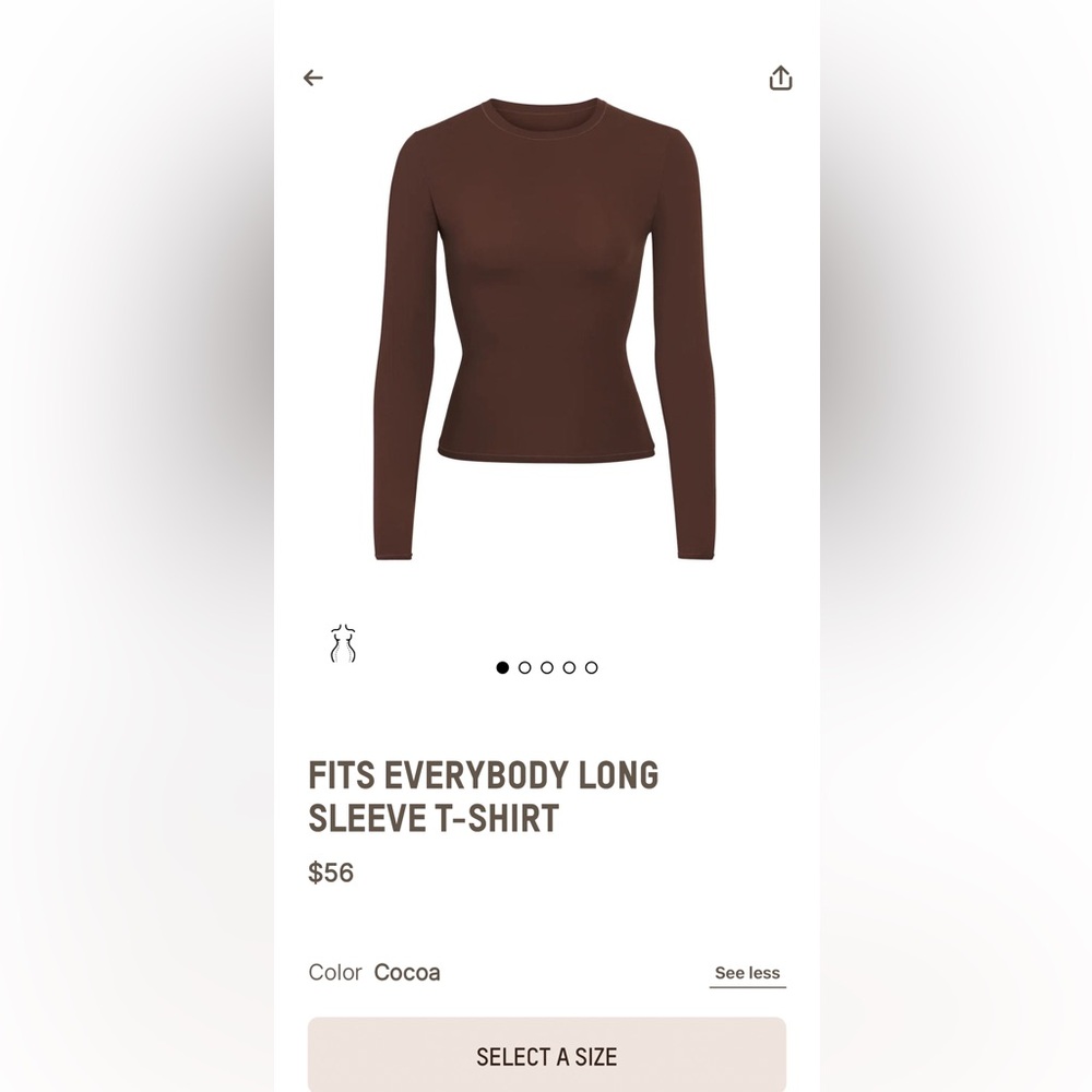 NWT skims fits everybody long sleeve size XXS